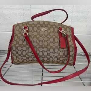 Coach - Christie Large Carry All Purse - Red/Gold - $225